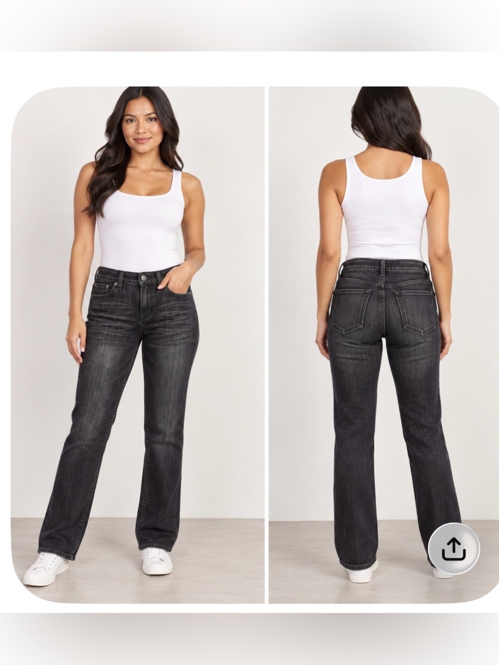 Women's Black Washed Bootcut Jeans